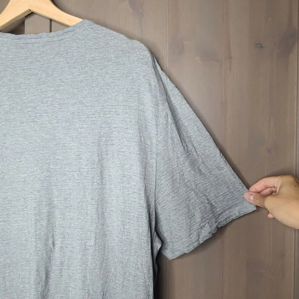 Calvin Klein Shirt Mens Extra Large Gray V-neck Short Sleeve Cotton Casual Basic - Picture 10 of 11